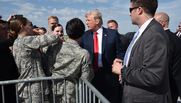 President trump at the north dakota air national guard base.jpg