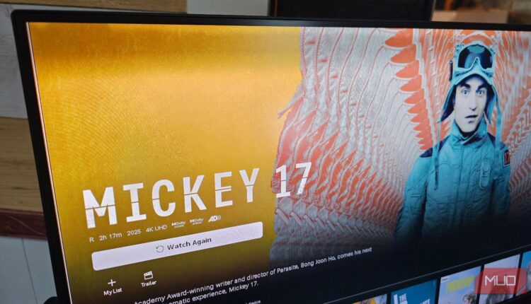 Hbo max opened on a computer with the movie mickey 17 selected for playback.jpg
