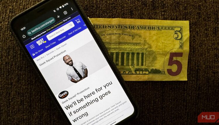 Geek squad warranty page showing on phone by 5 bill.jpg