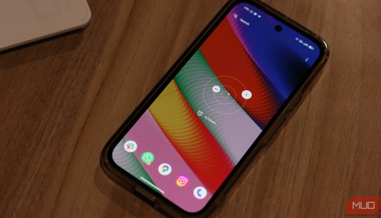 Kvaesitso launcher running on pixel 9a top view.jpg