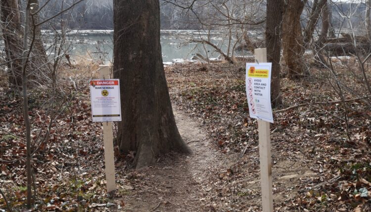 Raw sewage danger signs Potomac DC 02.18.26 AP.jpg