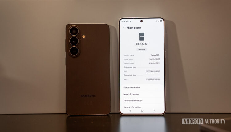 Samsung Galaxy S26 Plus showing about phone screen.jpg