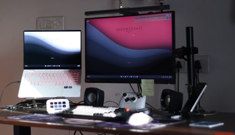 Windows 11 laptop desk setup.JPG