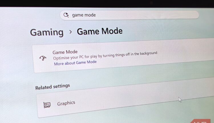 Windows 11 game mode in settings.jpg